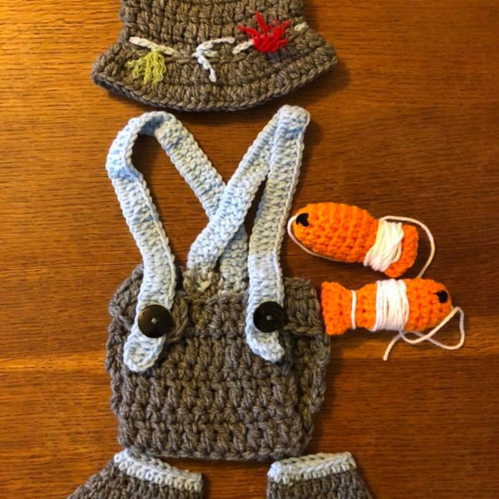 Little Fisherman Newborn Photo Outfit